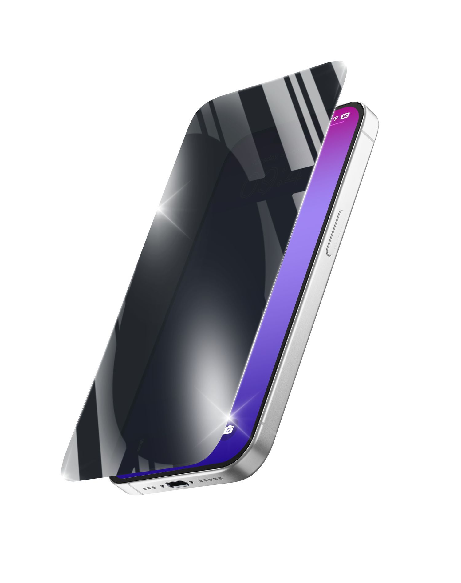 Cellular Line Klare Bildschirmschutzfolie gehärtetes Glas für Apple iPhone 17 Pro Max Abnutzungsresistent, Tropfsicher, Schlagfest, Kratzresistent, Schockresistent Privacy Xtreme Glass 61250
