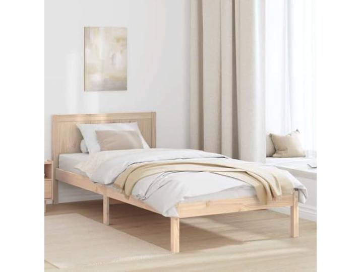 YUTAASU Bettgestell Braun 80 x 200 cm Massivholz Kiefer Modernes Design, Rechteckige Form, Einfache Montage, Pflegeleicht, Stabil