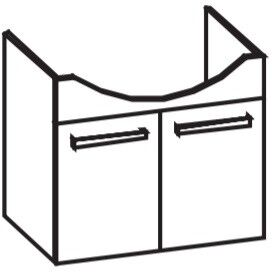 Artiqua 412 Waschtischunterschrank für Isabella K0850, Graphit Struktur quer, 412-WU2T-I06-7070-401 412-WU2T-I06-7070-401