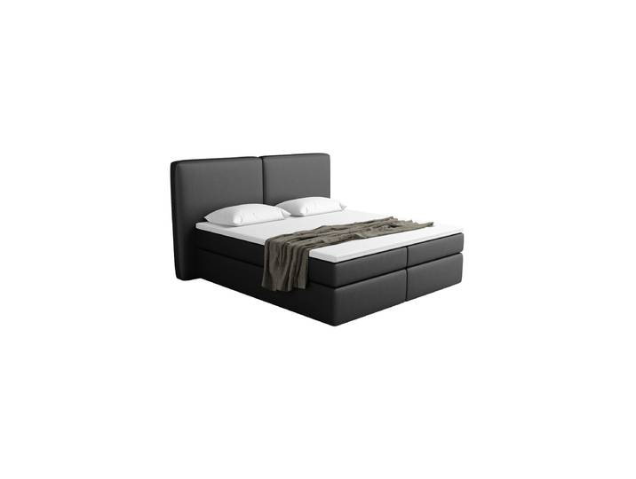 Design Boxspringbett „Castellia“ mit Ablagefach, Kunstleder Schwarz BLOOMINGLOFT Collection