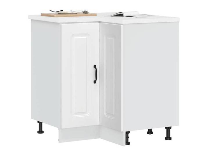 Mobilier de Cuisine-Armoire d'angle de cuisine Kalmar blanc bois d'ingénierie NEUF BM485724512
