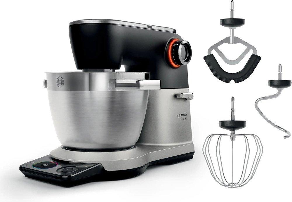 Bosch Serie 8 MUMS8ZS00, 6 l, Schwarz, Edelstahl, Kneten, Mixen, Whisking, 1,2 m, Edelstahl, Metall