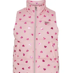 Equipage Kinder Steppweste Thilda Pink Mist mit Herzen, Größe: 134/140