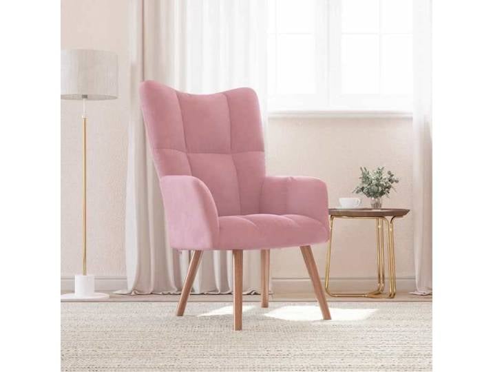 Printemps/été 2025  Chaise de relaxation SOLOMON confortable Rose Velours - 61.5x69x95.5 cm LV2897