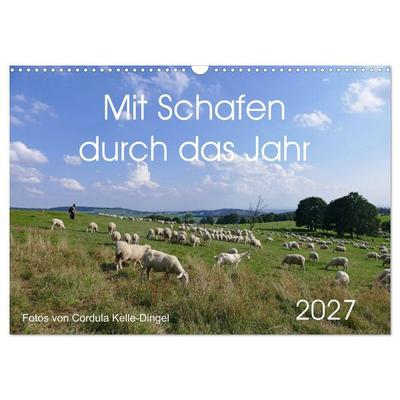 Mit Schafen durch das Jahr (Wandkalender 2027 DIN A3 quer), CALVENDO Monatskalender