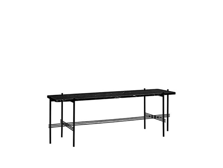 GUBI TS Console 1 Konsolentisch Marmor Schwarz, Schwarz lackiertes Gestell