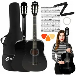 Salvador Cortez SUPRIMO CGS2 BK gitara klasyczna 4/4 czarna do nau (Konzertgitarre), Gitarre, Schwarz
