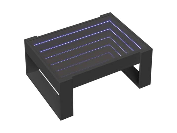 vidaXL Couchtisch mit Infinity-LED Schwarz 70x53x30 cm