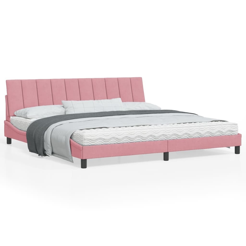 Prolenta Bedframe met LED-verlichting en USB-oplaadpoort, Gestoffeerd, 200 x 200 cm