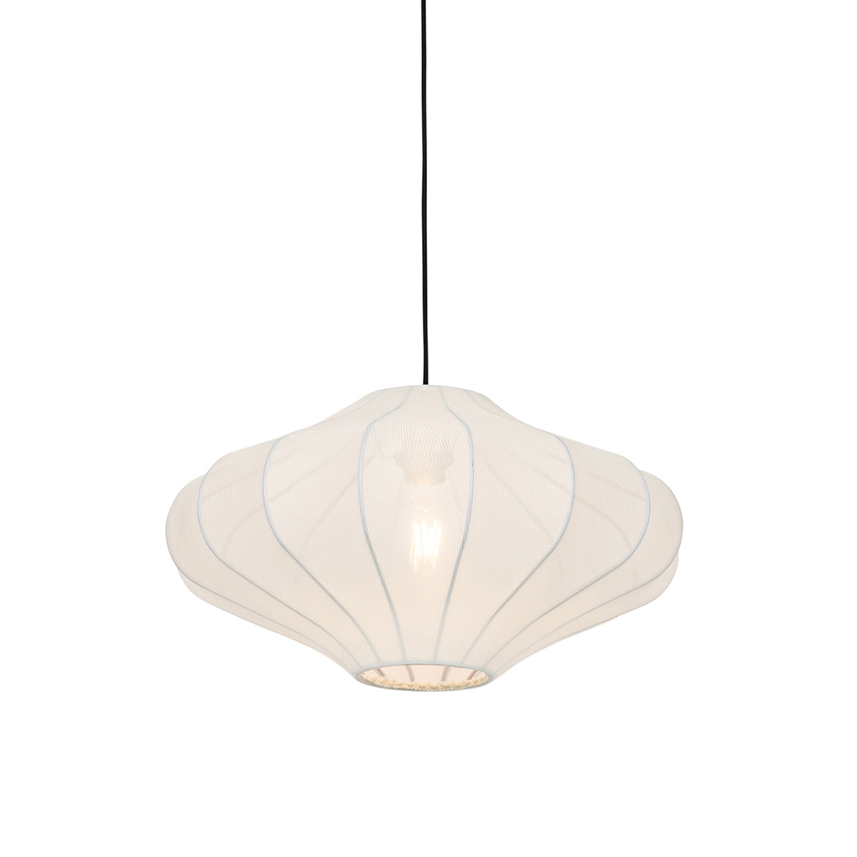 Qazqa Design hanglamp wit textiel modern organisch 50 cm