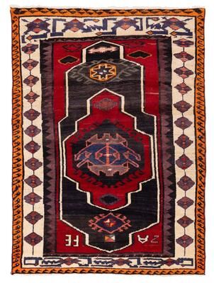 ECARPETGALLERY Hand-knotted Melis Vintage Red Wool Rug - 4'11 x 6'11
