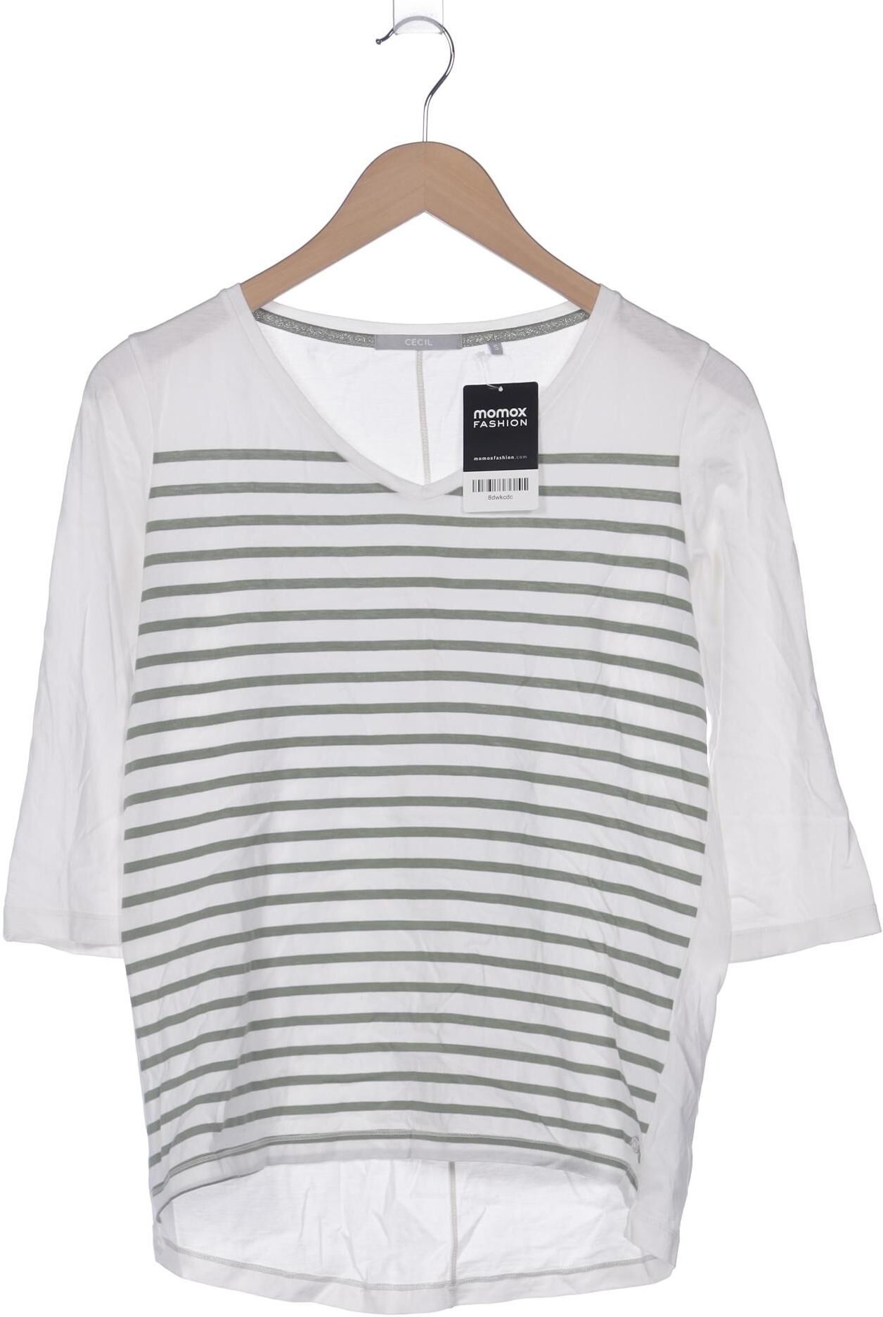 Cecil Damen Langarmshirt, Cremeweiß, Gr. S, Baumwolle - Second Hand