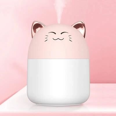 Inspired Living Cute Pet Mini USB Humidifier For Desktop & Bedroom pink Cat