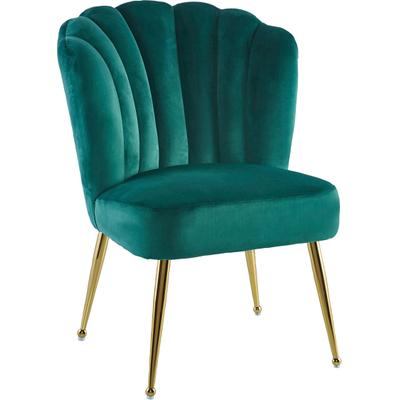 Esszimmerstuhl KAYOOM "Stuhl Pippa, Rückenlehne im Retro-Stil, ausgefallene Rückenlehne", grün, B:67cm H:87cm T:70cm, Polyester, Stühle, Esszimmerstuhl, samtweicher Bezug, Eye-Catcher im Raum, ausgefallene Rückenlehne