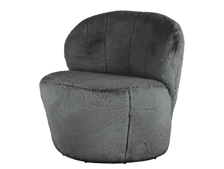 Sessel Mohim Grau Kunstfell Bahira 91 x 71 x 91cm