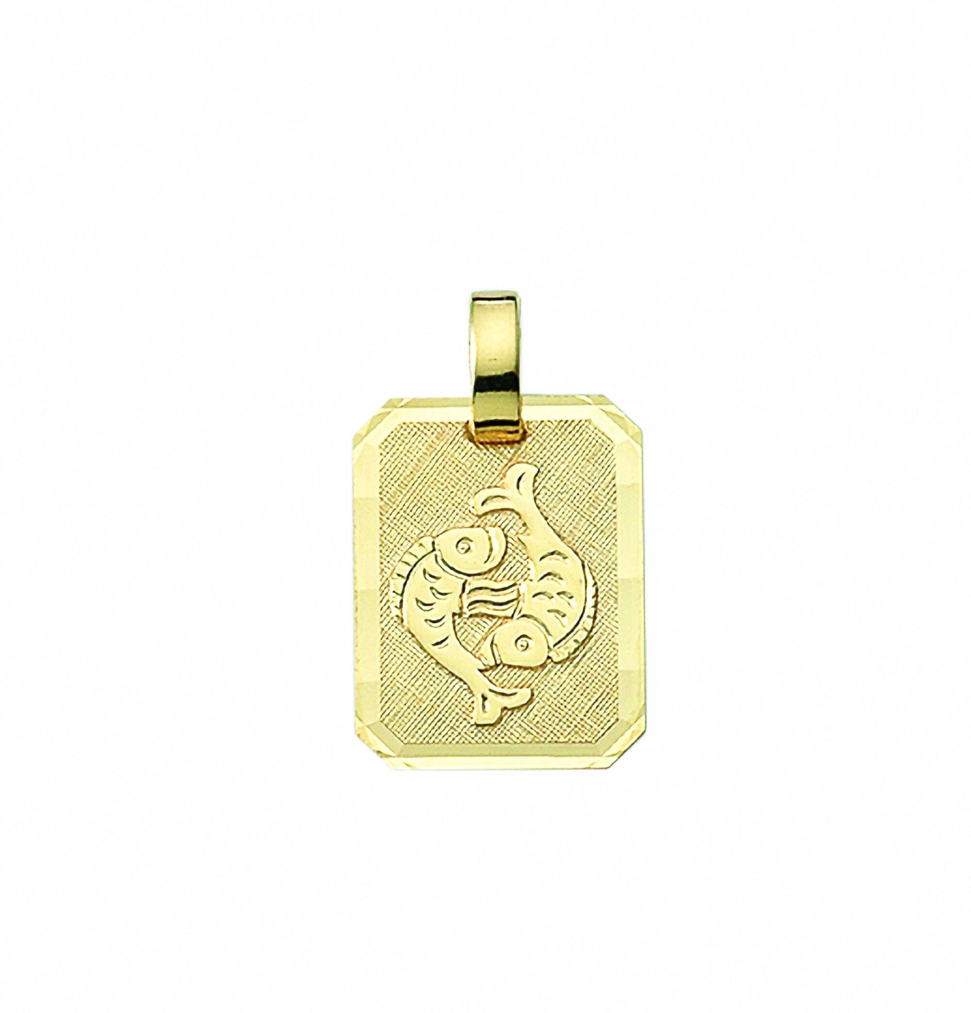 Sternzeichenanhänger ADELIA´S "Sternzeichen Anhänger Fische 333 Gold ( 8K )", gold, Schmuckanhänger, Damen, Fische, Gold, Goldanhänger Fische
