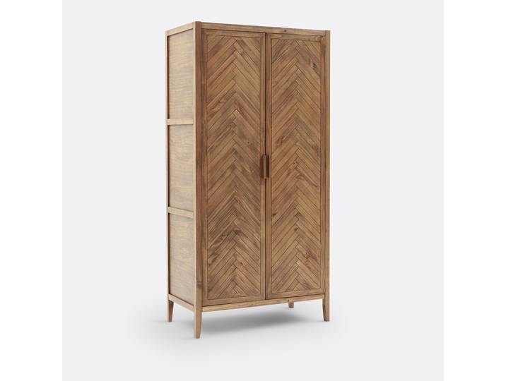LA REDOUTE Armoire 2 portes en pin massif NOTTINGHAM Beige Bois foncé