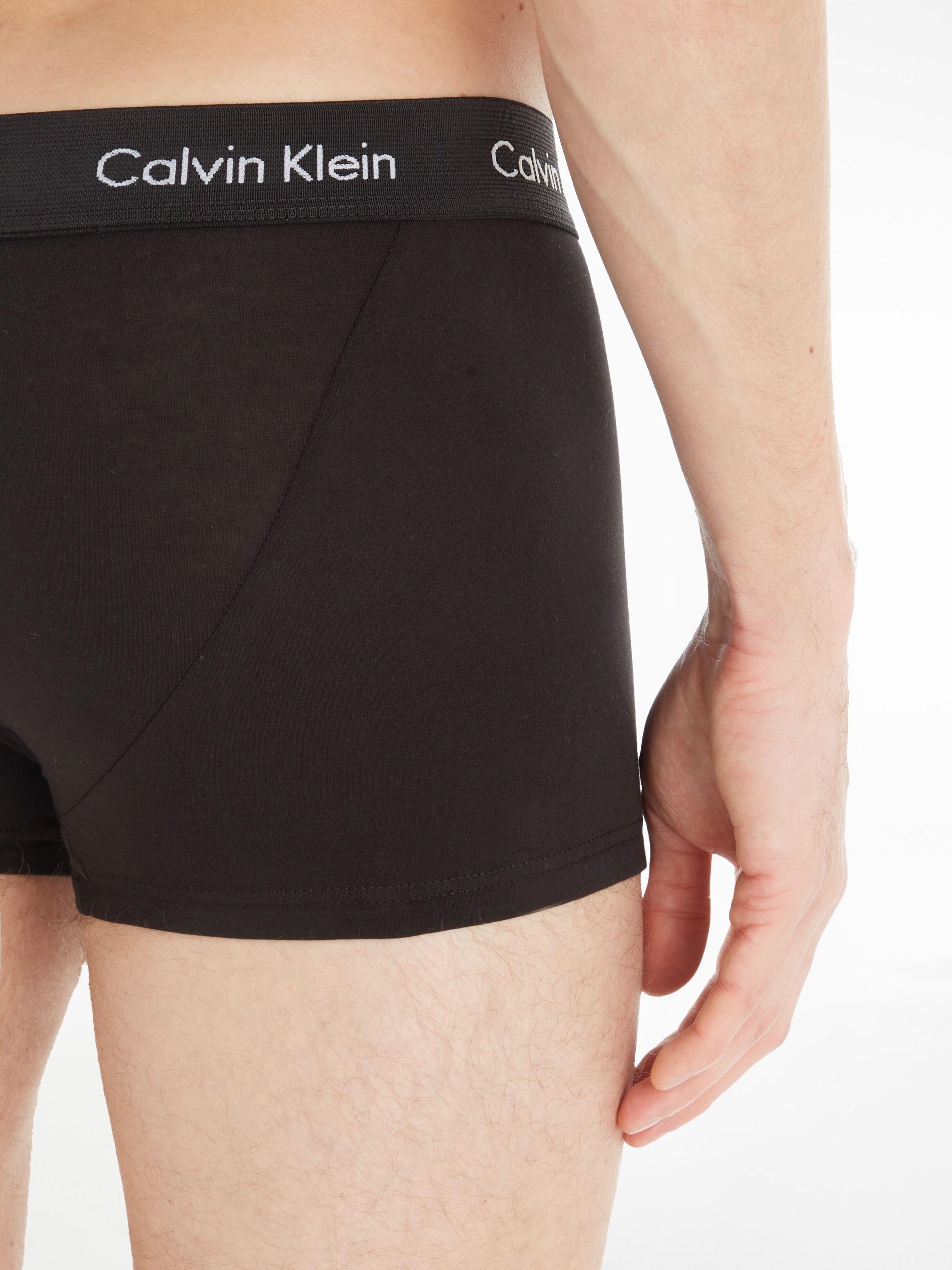 Trunk "Trunk 3 PACK", Herren, Gr. L, 3 Stk., schwarz, Obermaterial: 95% Baumwolle, 5% Elasthan, CALVIN KLEIN UNDERWEAR, Unterhosen Trunk, mit Logo-Stretchbund, Topseller
