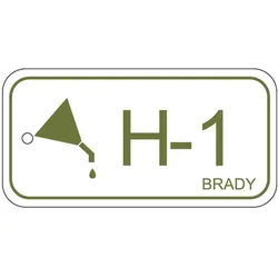 Brady, Sicherheitskennzeichnung, B-7527, Polypropylen Schild, Energy Source Tag - Hydraulic, 75 x 38mm, Olivgrün auf Weiss, Be