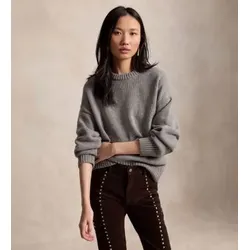 Polo Ralph Lauren für Damen. 211B17753002 Grauer Wollpullover mit Rundhalsausschnitt (XL), Lässig, Wolle, Langarm