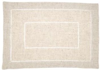 Saro Lifestyle "Linen Blend Toscana Double Hemstitched Placemat (Set of 12) - 14""x20"""
