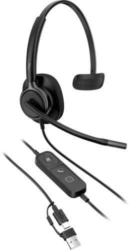 Poly Mission 415 Monaural USB-A/USB-C Headset - Zwart