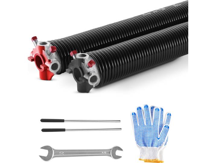 Ressort de torsion de porte de garage VEVOR (φ5\,54 x φ50\,8 x 668 mm) 16000 cycles\, revêtement noir\, à remplacer\, ressort de porte de garage