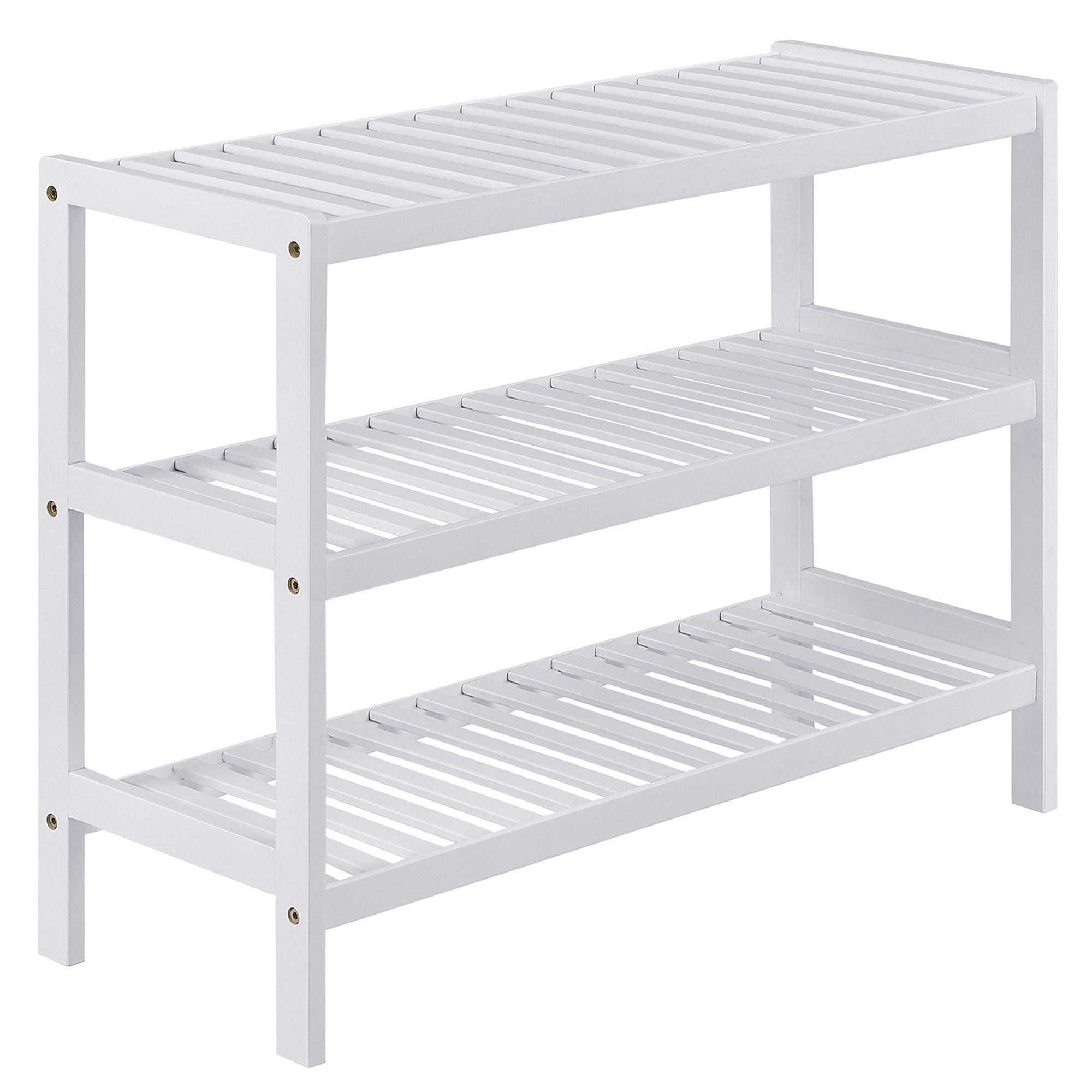 SONGMICS 3 stufiges Regal für Schuhe, Schuhablage aus Bambus, Schuh-Organizer LBSB3513W