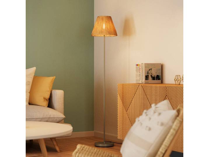 OSRAM Stehlampe Decor Raffia, braun / rost, für Wohn- / Esszimmer, Landhaus / Rustikal