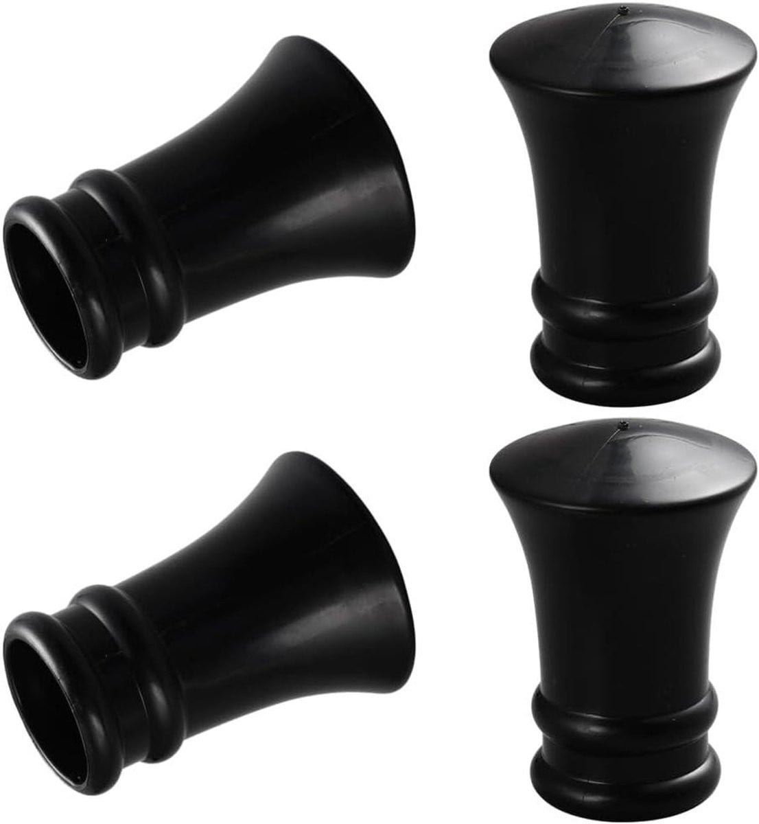 Gordijnrozet Eindkappen Trumpet Design Zwart - 28mm Binnendiameter