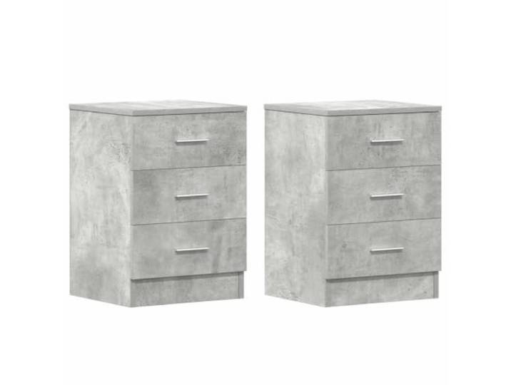 fsahslih Nachttisch 2er Set Betongrau 38x35x56 cm Holzwerkstoff Vielseitiges 2er-Set mit 3 Schubladen für das Schlafzimmer oder Wohnzimmer, kompaktes Design für optimale Raumnutzung.