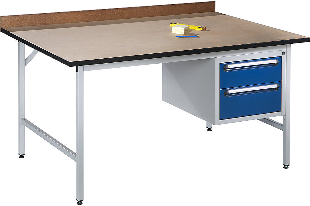 Arbeitstisch, höhenverstellbar, Gestell 60 x 30 mm, Linoleumplatte, BxT 750 x 1000 mm, lichtgrau RAU