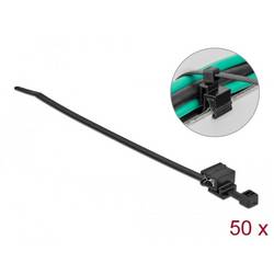 Delock 19565 Kabelbinder Schwarz mit Kantenbefestigung 50 St.
