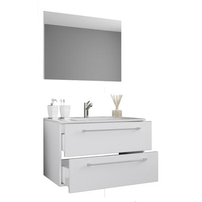 Waschtisch VCM "3-tlg. Waschplatz Waschtisch Badinos Schublade SP", weiß, B:80cm T:46cm, Waschtische, Waschtisch