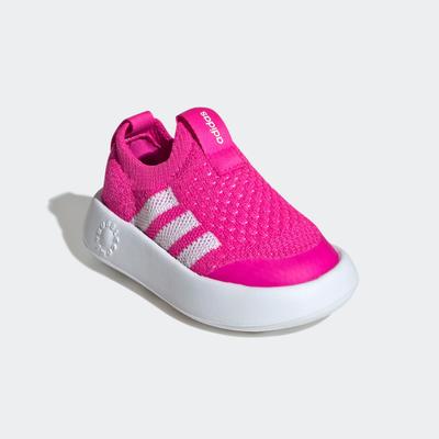 Slip-On Sneaker ADIDAS SPORTSWEAR "BUBBLECOMFY KIDS", Mädchen, Gr. 22, weiß (shock pink, ftwr weiß, core schwarz), Textil, Schuhe, für Kinder