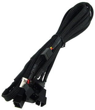 Phobya Y-Kabel 3Pin Molex auf 6x 3Pin Molex - Schwarz 60cm