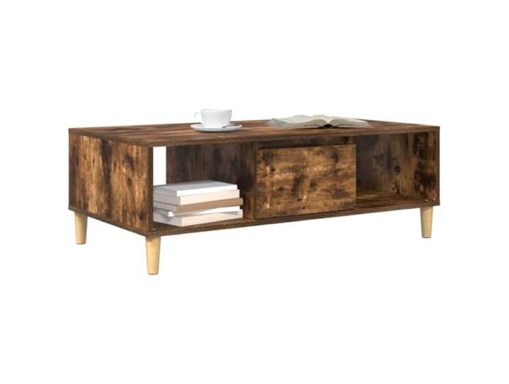 KTHLBRH Beistelltisch Eiche Smoke 102 x 55 x 35 cm Mehrschichtholz, 3 Fächer, Scharniertüren, nützliche Einlegeböden, einfache Montage