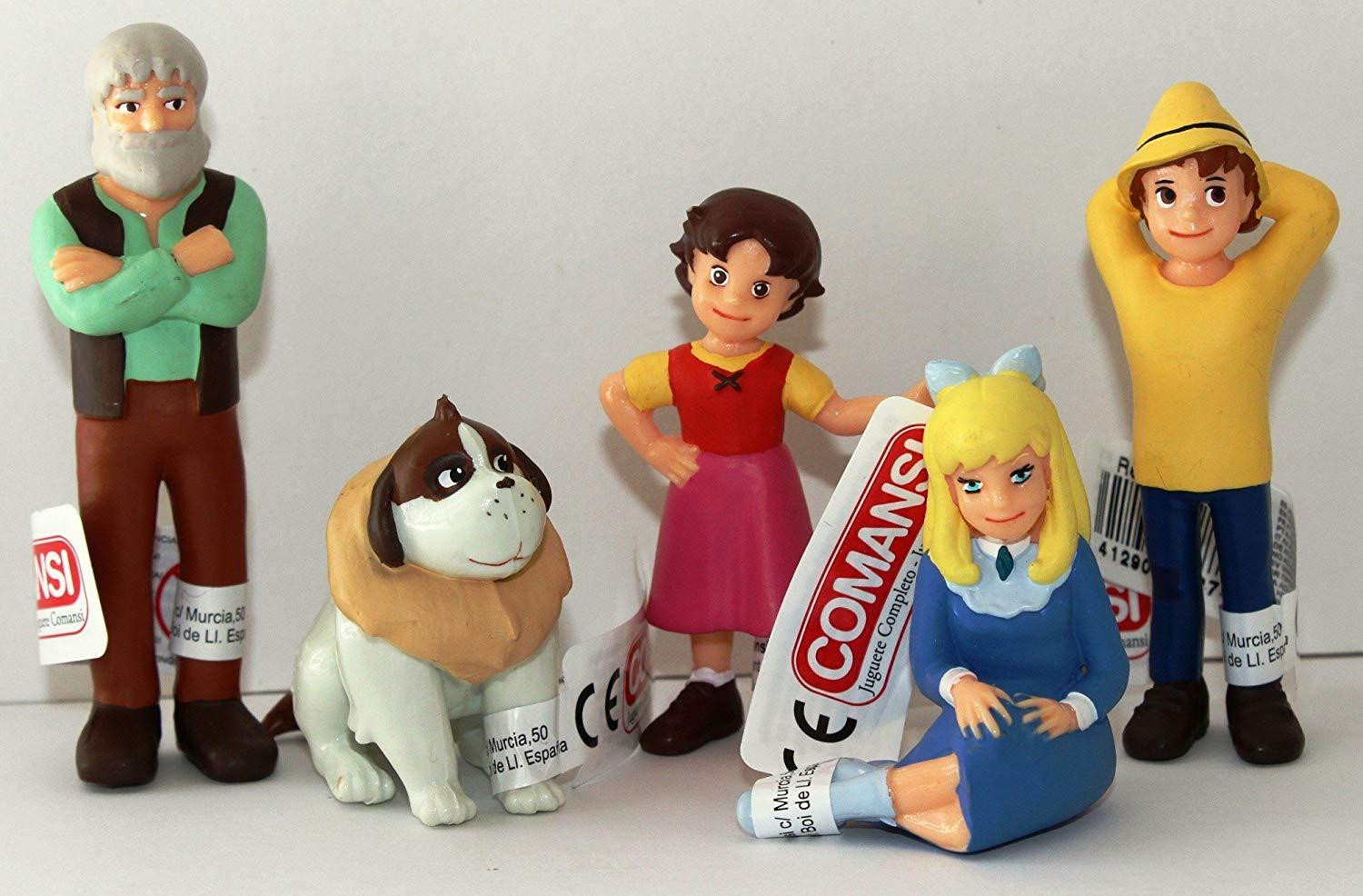 Comansi speelset Heidi met 5 figuren: Heidi, grootvader Peter, Clara en Josef