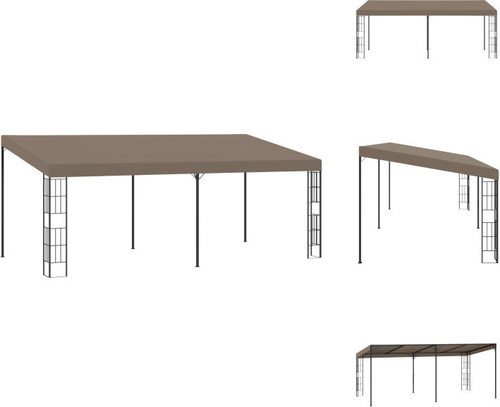 vidaXL Wand-Pavillon 6x3 m Taupe Stoff - Pavillons & Partyzelte