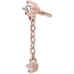 14 Karat Gold Schraubaufsatz mit Außengewinde 2 MOISSANITE + KETTE