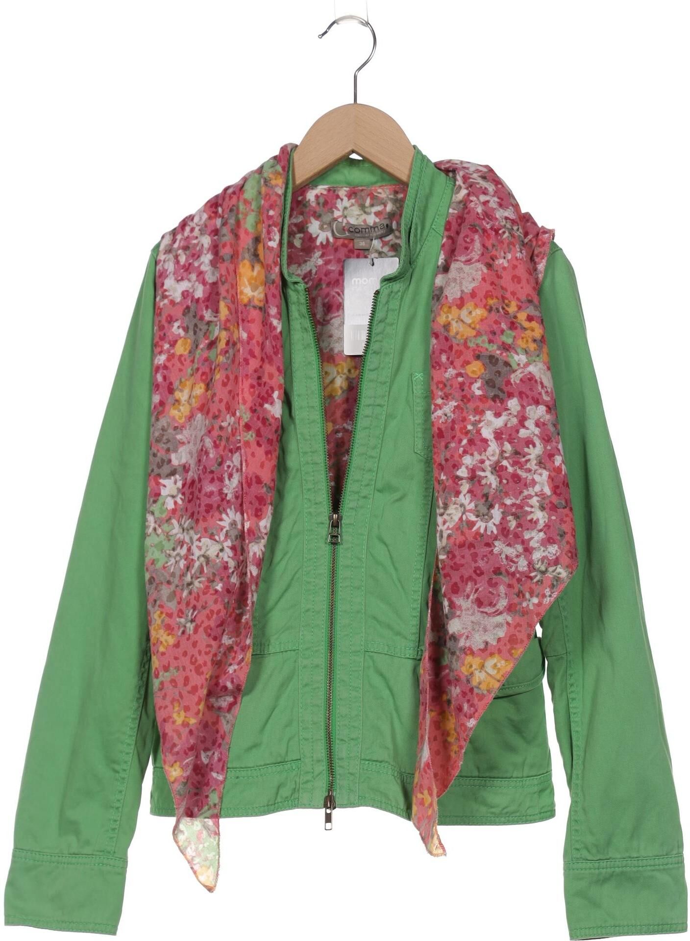 Comma Damen Jacke, Grün, Gr. EU 36, Baumwolle - Second Hand