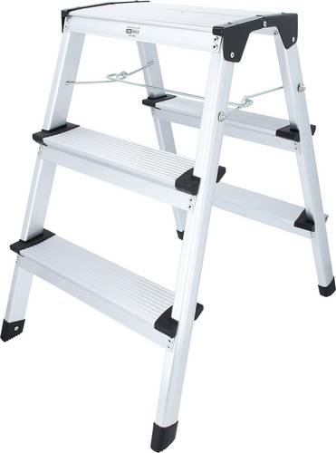 KS Tools 800.0965 Stufen-Stehleiter Schwarz-Silber