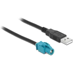 Delock USB-Kabel HSD Z - USB-A, (f-m) 1 m (1 m, USB 2.0), USB Kabel