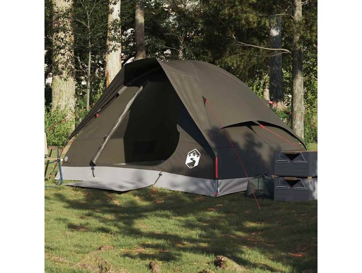 vidaXL Kuppel-Campingzelt 2 Personen Braun Wasserdicht