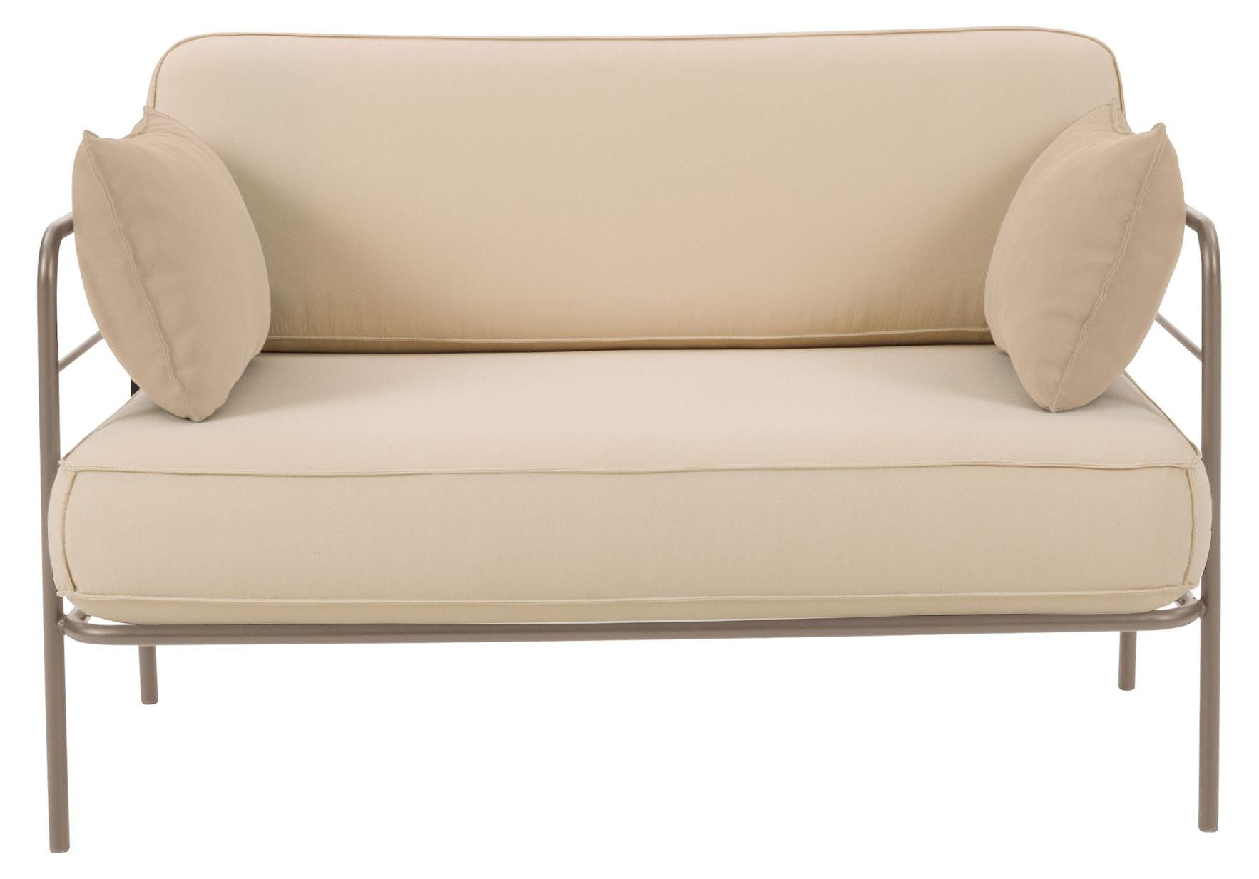 Selsey Preggel - Garten-Sofa, 116 cm, wasserabweisend, beige/beiges Gestell