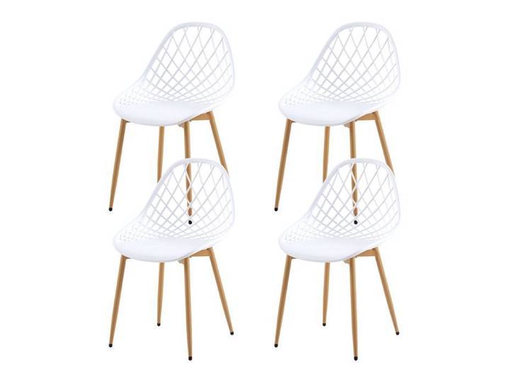 DORAFAIR Lot de 4 chaises de salle à manger Chaises creuses respirantes Chaises de jardin Charge portante: 120 kg Blanc