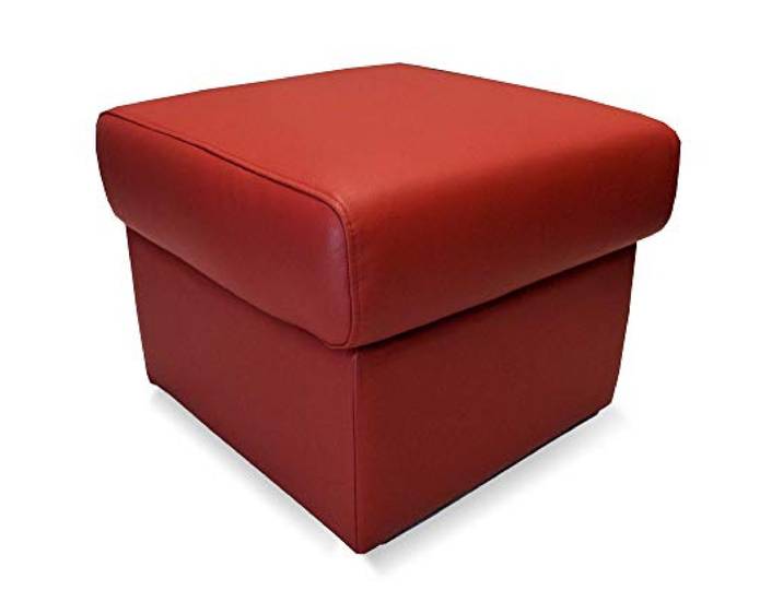 Quattro Meble Rot Echtleder Hocker 50cm x 50cm aufklappbar mit Stauraum Rindsleder Sitzhocker Sitzwürfel Fußhocker Polsterhocker Echt Leder Puff