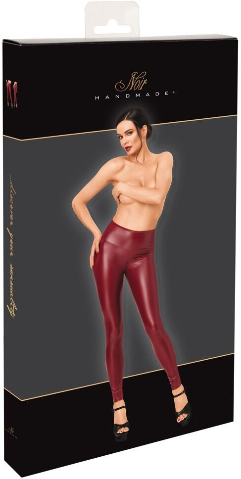 Noir Legging effet powerwetlook bordeaux avec zip long