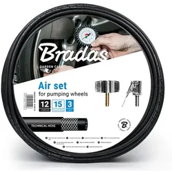 Druckluft Reifenfüllschlauch Set 8m mit Kupplungen Reifenfüller Kfz mit Zubehör Bradas P/KP08