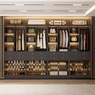 Rackcog Grimm 28'' Closet Organizer with Shoe Racks and Drawers, Closet System with Hanging Rod and Adjustable Shelves